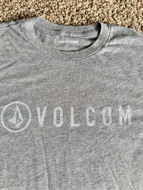 Volcom Heather Gray Logo Crewneck Tee